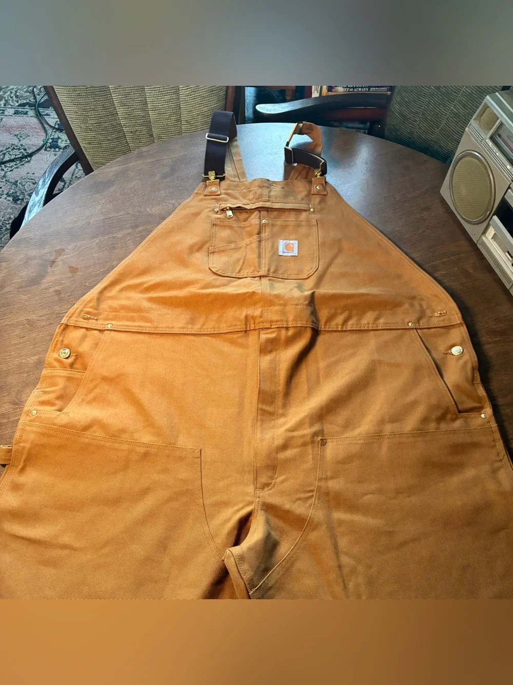 Carhartt Duck Bib Canvas Overalls Mens 54x30 R01 BRN Brown Workwear NWT NOS